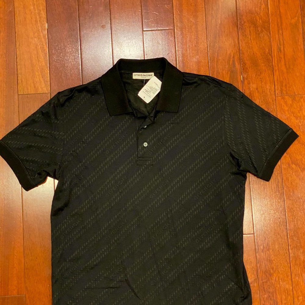 Givenchy black tonal logo print polo shirt - Picture 4 of 8